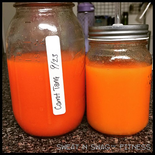 "Carrot Tang" for me and "Sunshine Elixir" for my mini! It's a great way to "break" the fast after a great sleep. Both juices are packed with beta-carotene, folic acid, vitamin C; calcium, magnesium, phosphorous, potassium, sodium, and sulphur. It gets 4 | by sunshinekitty82