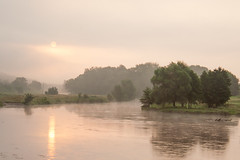 Foggy morning over Oskol river