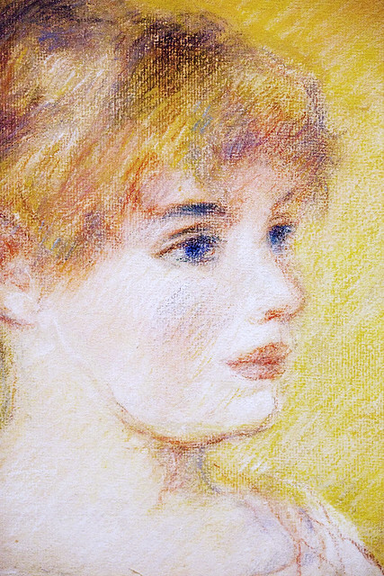 Renoir - Jeanne Samary (pastel, detail)