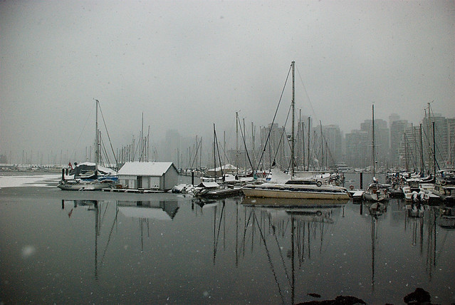 Reflections Boats Masts, Coal Harbour Vancouver BC