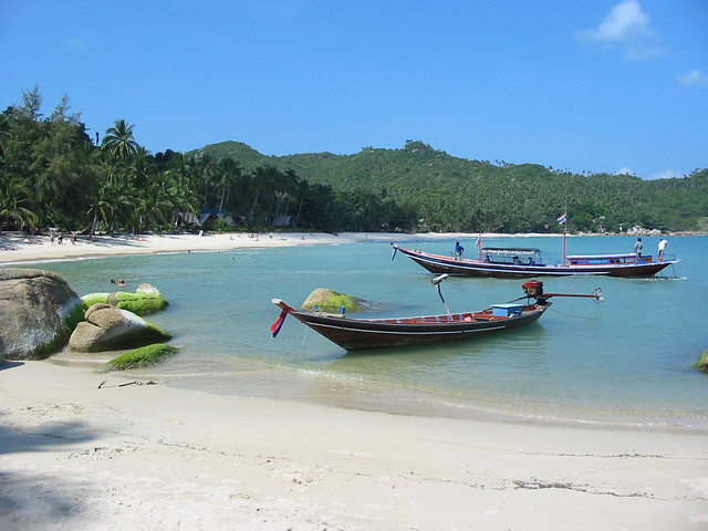 Long-Thai boats. Thong Nai Pan Noi beach. Koh Pha Ngan (Thailand)