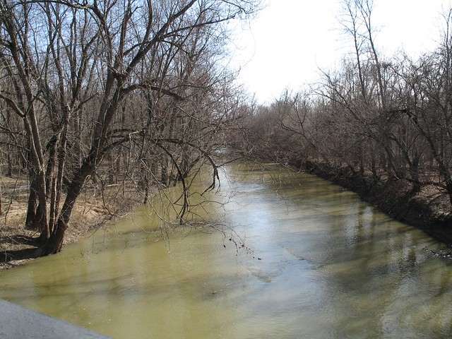 Tiffin River from bridge on Wabash Cannonball Trail, Ohio