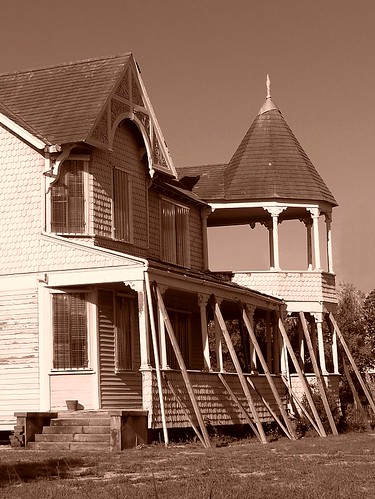 wood old windows house detail tower sepia woodwork florida scrollwork shingles victorian gingerbread porch restoration fl titusville fla turret cupula gable supports pritchard disrepair 1891 shoredup