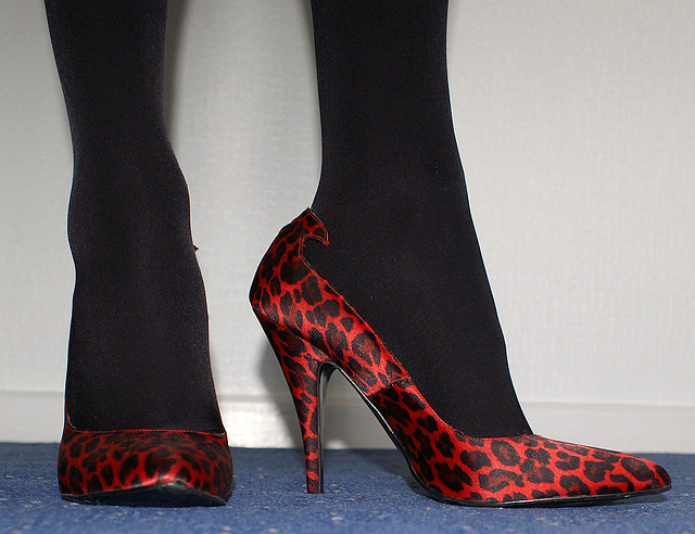 Red leopard print shoes