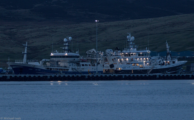 The pelagic trawlers Adenia LK 193 and Antares LK 415; Lerwick, Shetland Islands