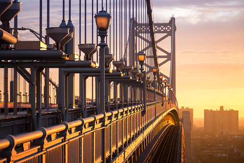 morning bridge philadelphia sunrise philly benfranklinbridge benjaminfranklinbridge