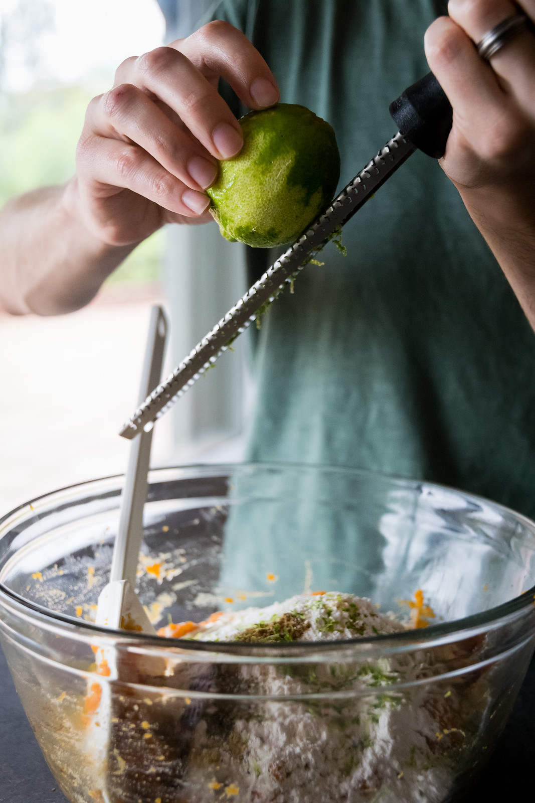 no need to measure, just zest right into the bowl