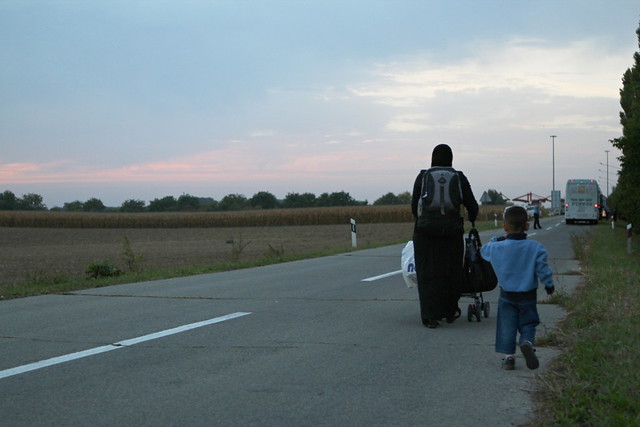Fluechtlingsabfahrt Kroatien nach Ungarn 18.09.2015