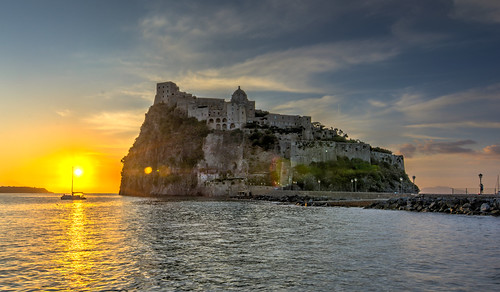 italy sun castle sunrise rise ischia castello hdr highdynamicrange aragonese