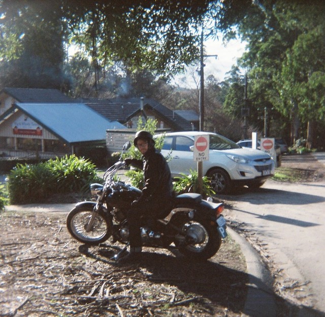 Motorcyclist on motorcycle