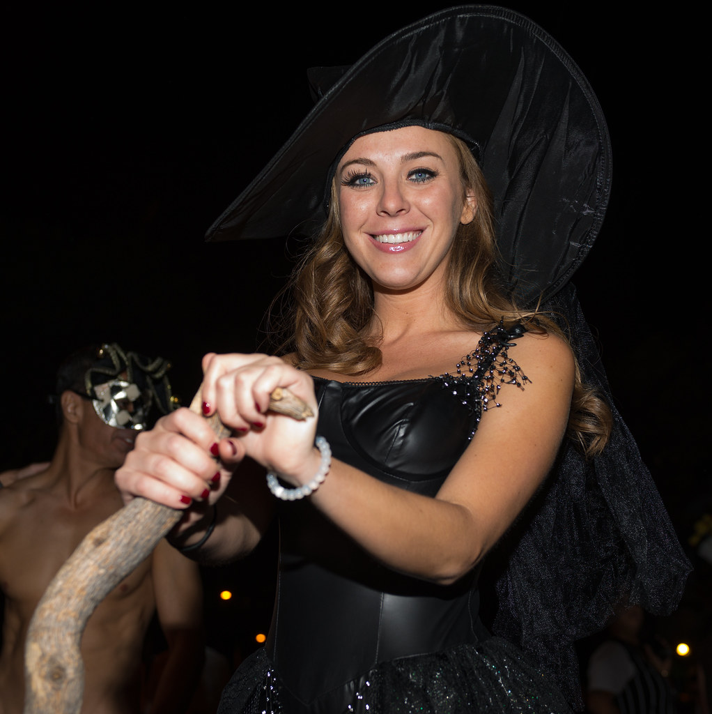 Cute Witch with Staff Close Up Halloween West Hollywood 2015