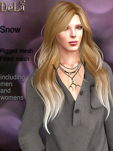 =DeLa*= New Fitted mesh hair "Snow" | by =DeLa*=