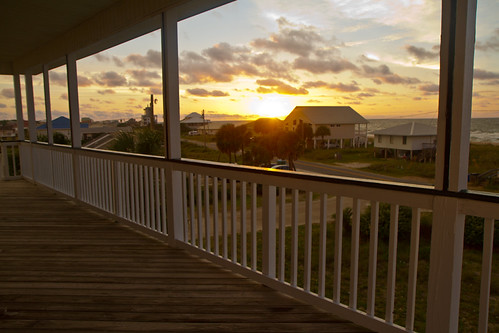 Sunrise, St. George Island, Florida by Ted LaBar, This photo was taken from the top porch of our beach house. florida stgeorgeisland beachhouse porch 