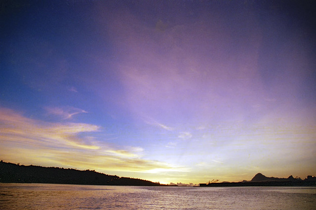 sunset in Tahiti