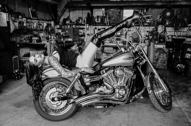 Model and Harley Davidson