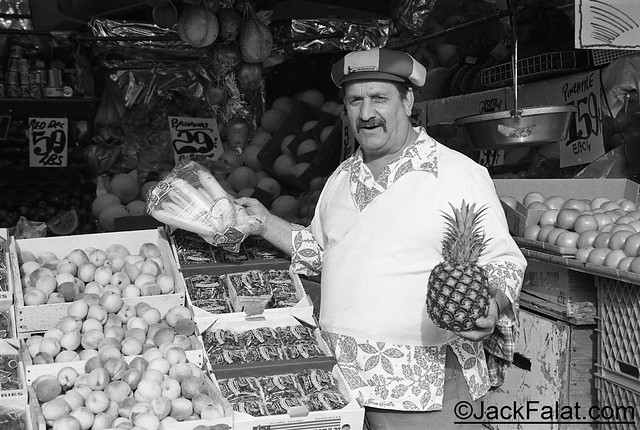Proprietor  Matty Solitto Farmers Produce Market. 17 Hoover Avenue. Passaic, New Jersey USA. Photo by Jack Falat 1977.