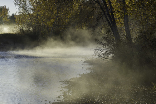 autumn boiseriver fog river sunrise boise idaho