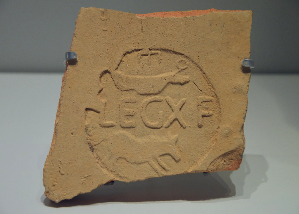 Tile fragment with a stamp of the Tenth Legion, 