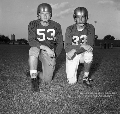 Baylor Bear Football player's Adrian Burk and Harold Atwater, c.1949