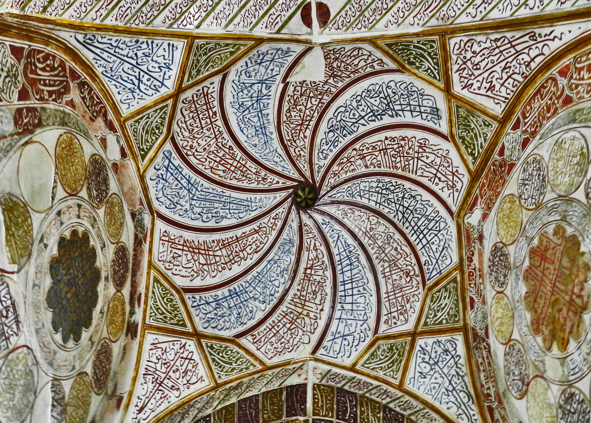 pintura mural al fresco Santuario de Shah Nematollah Vali Mahan Iran