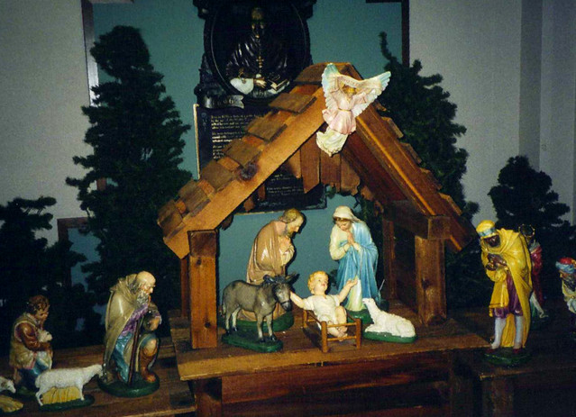 Saint Alphonsus Regional Medical Center in Boise, Idaho- Vintage Chalk Statues of Nativity Scene in main lobby 1998