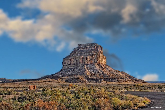 Iconic Fajada Butte in Chaco Culture National Historic Park, New Mexico