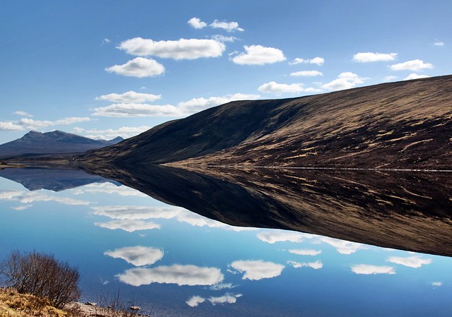 Reflective Loch Chroisg, near Achnasheen, Scotland