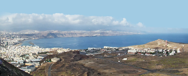 vista Playa de las Canteras, Base Militar General Alemán Ramírez península de La Isleta Las Palmas Gran Canaria 04