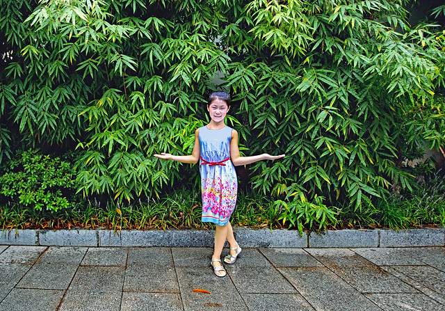 China 2015. Wuhan. Yellow Crane Pagoda. The young ballerina.
