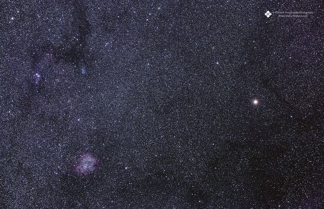 Betelgeuse with Rosette and Cone Nebulae