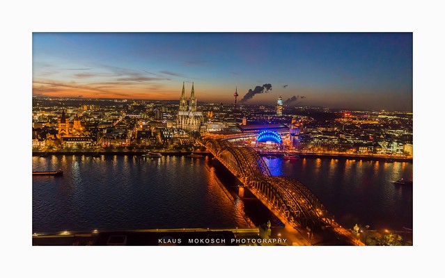 Köln skyline - Kölner Dom mit Hohenzollernbrücke