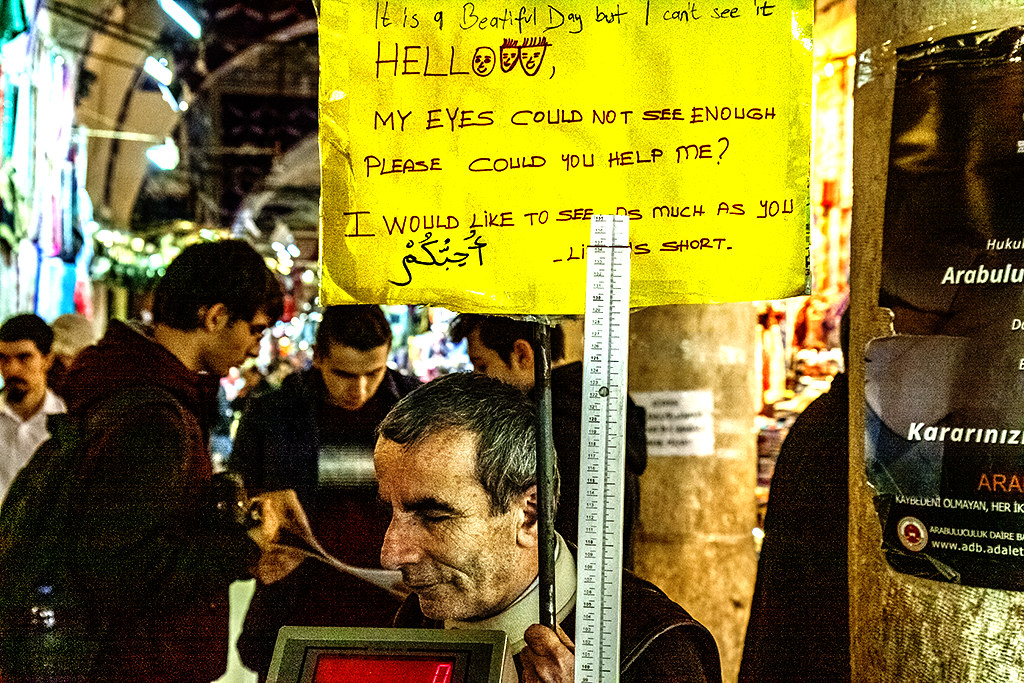 Blind man in Grand Bazaar--Istanbul