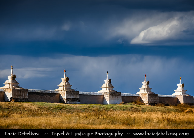 Mongolia - Karakorum - Tibetan Buddhist Monastery under stormy light