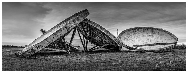 Abandoned Cold War Radar Dishes at RAF Stenigot.