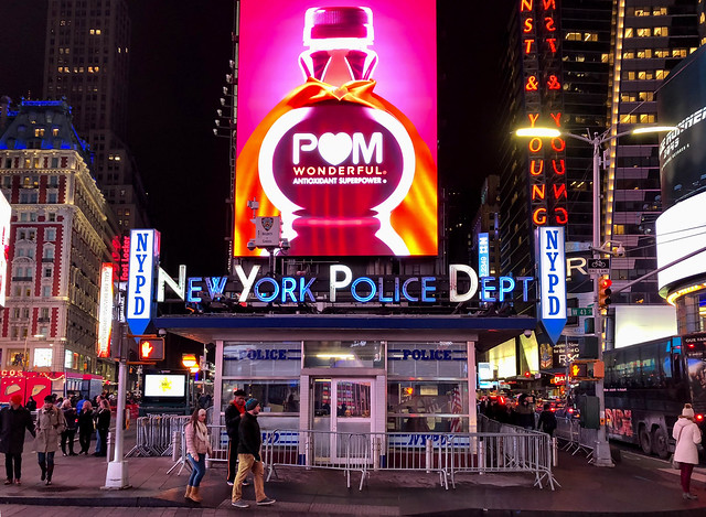 NYPD in neon - Times Square, New York City