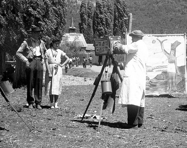 minutero 1958 del fotografo Antonio Quintana, fiesta de San Sebastian en Lonquimay