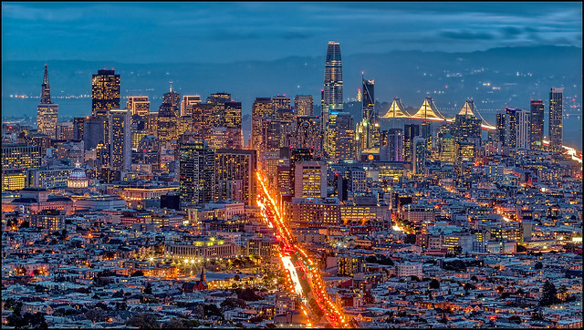 San Francisco downtown from twin peaks