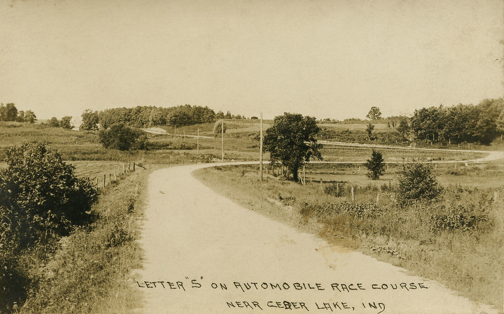 Letter S on Automobile Race Course, Cobe Trophy, 1909 - Cedar Lake, Indiana