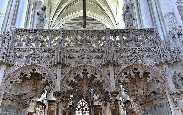 Troyes (Aube) - Eglise Sainte-Madeleine - Jubé renaissance (coté nef)