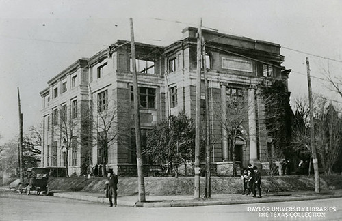 Carroll Library exterior, post-fire, 1922