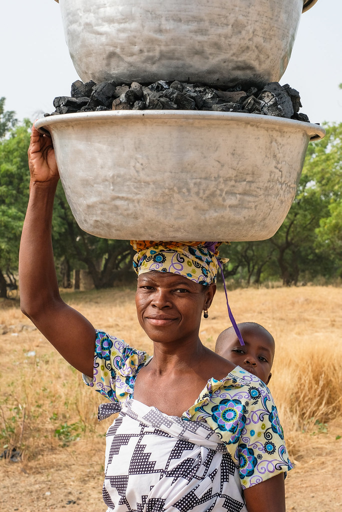 Going to the market with charcoal, Chiana, Kassena Nankana District - Ghana.