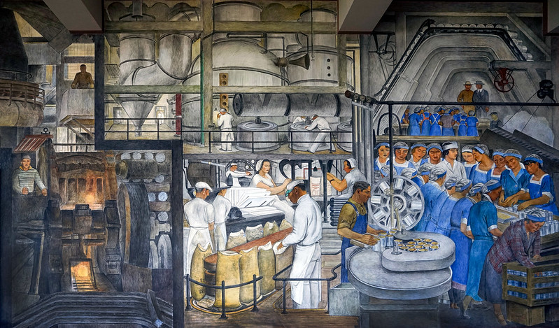Coit Tower murals -Industries of California by Ralph Stackpole