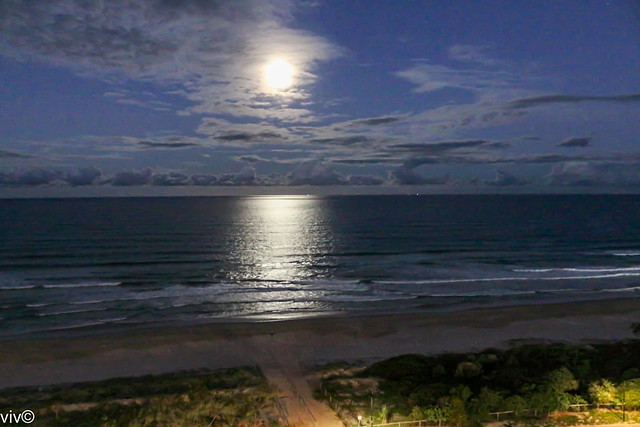 Lovely full moon, Broadbeach, Queensland, Australia