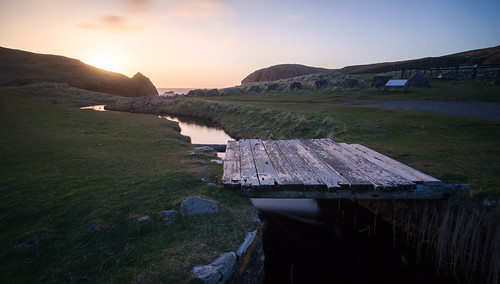 Sunset over the Isle of Lewis by Dennis Reim, Beautiful Sunset near Dalmore Beach on the Isle of Lewis.beach bluehour bridge bulb cliffs coast col
