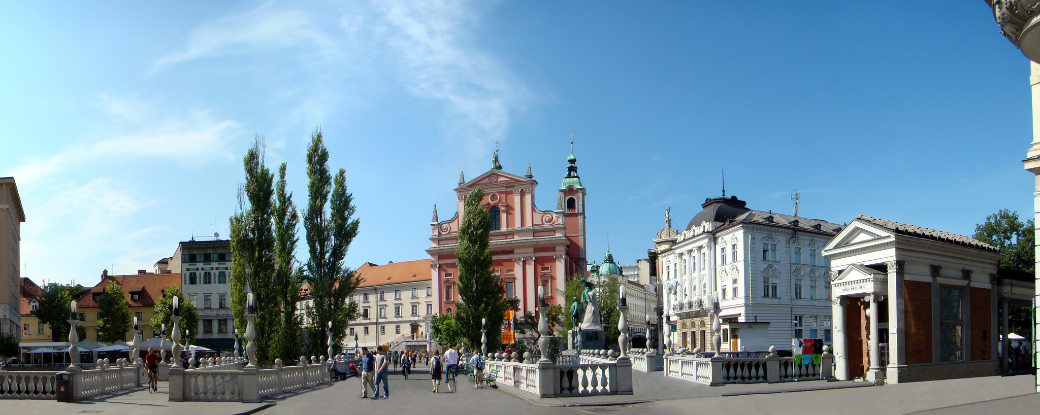 Iglesia Franciscana de la Anunciación, Puente Triple y Plaza Prešeren Liubliana Eslovenia