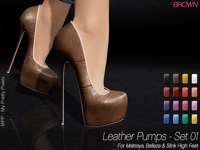 MPP Mesh - Leather Pumps - Brown