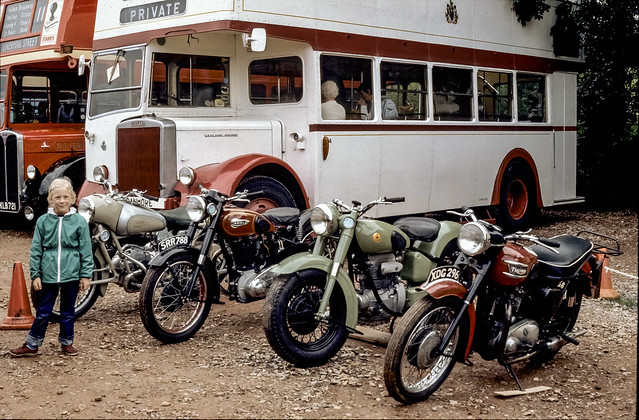 Dean Forest Railway. Vintage bikes and buses at Norchard 1988