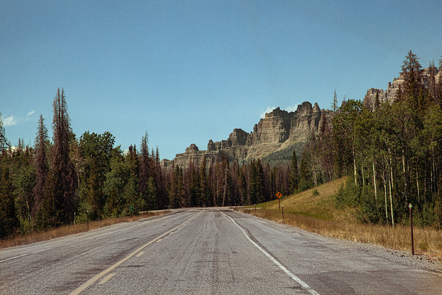 Driving through Wyoming.