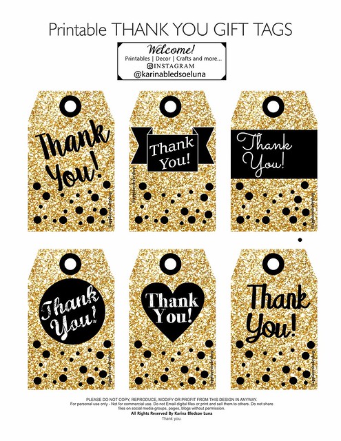 Printables Gift Tags Gold Glitter & Black
