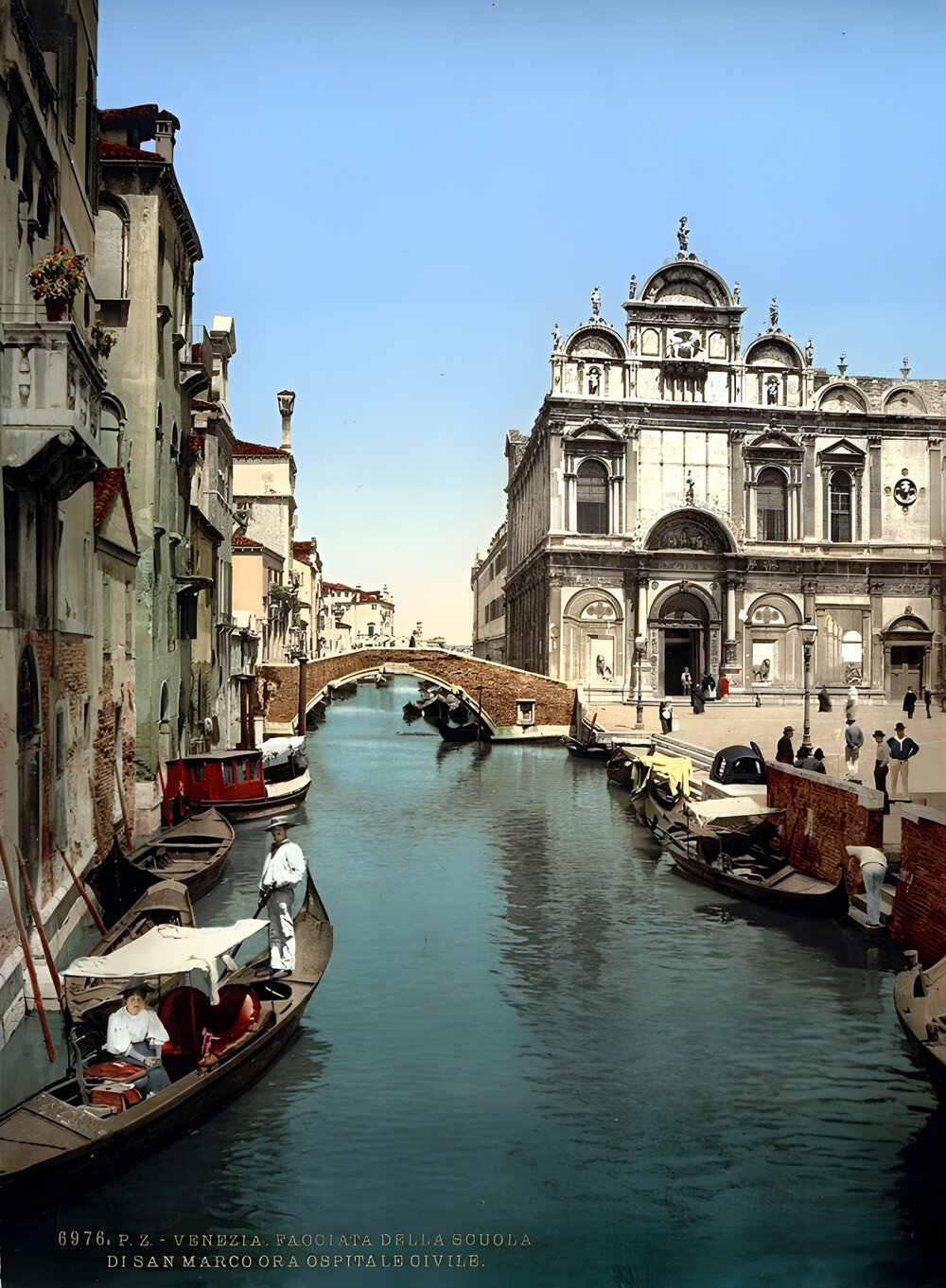 Before St. Mark's and public hospital, Venice, Italy
